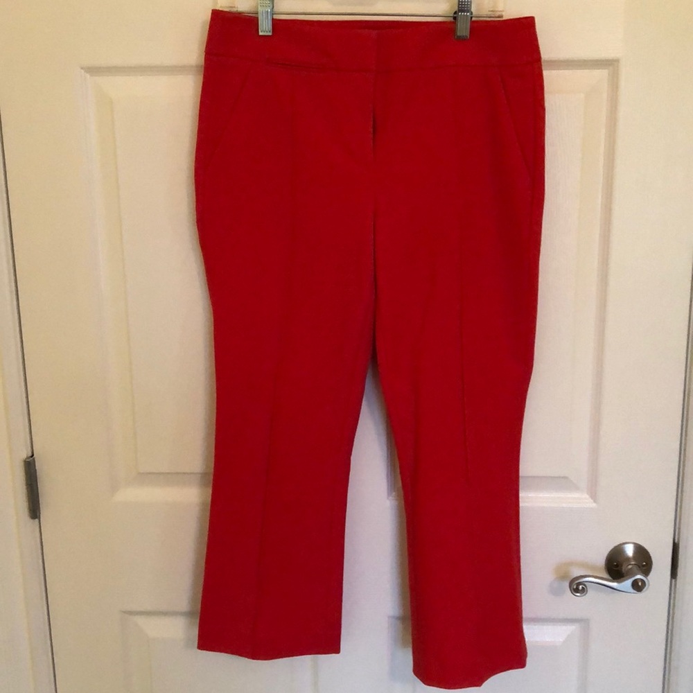Coral cropped pants